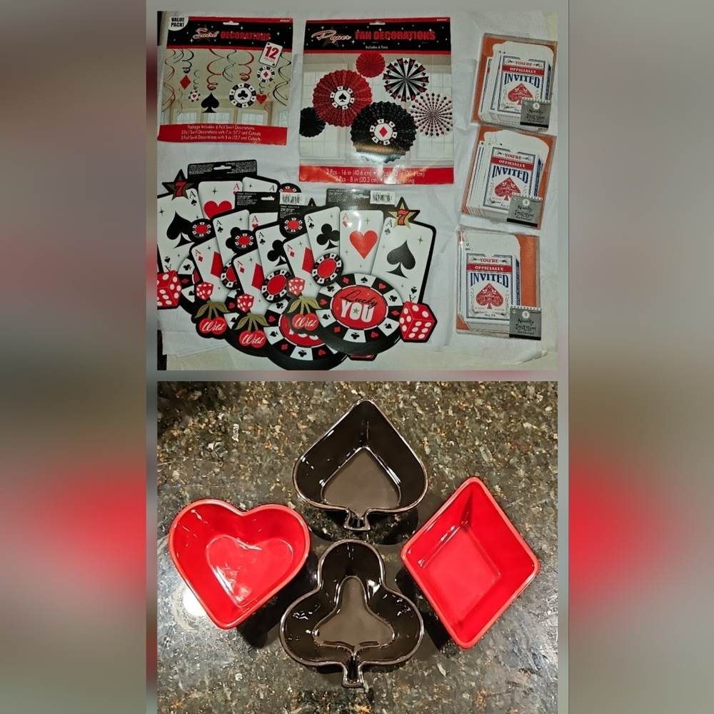 Party Decorations & Invitation Set  Lady Luck Casino Card Night